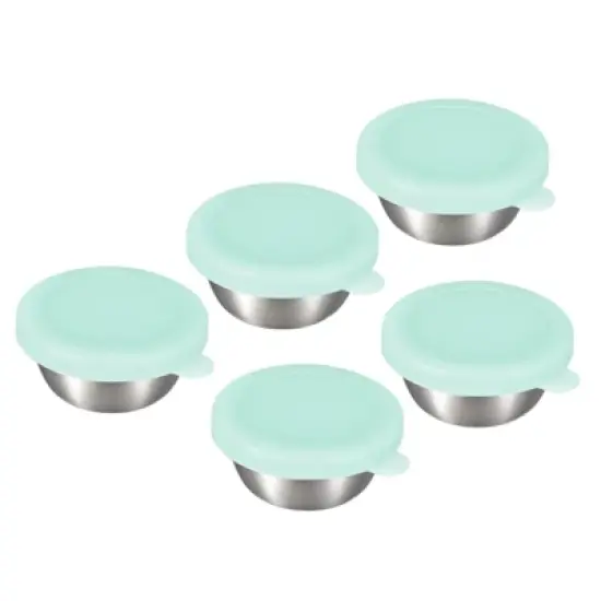 Unique Bargains Stainless Steel Condiment Container with Leakproof Silicone Lids 5 Pcs image {6}