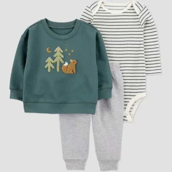 Carter's Just One You&reg; Baby Boys' 3pc Scenic Top & Bottom Set - Green image {4}