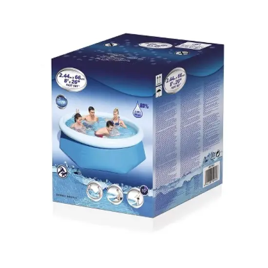 Pool Central 8ft Round Inflatable Easy Set Kids Swimming Pool with Filter Pump image {2}