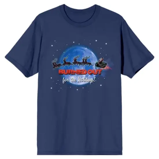 National Lampoon's Christmas Vacation Burned Out for the Holidays Women's Navy Blue Graphic Tee image {4}