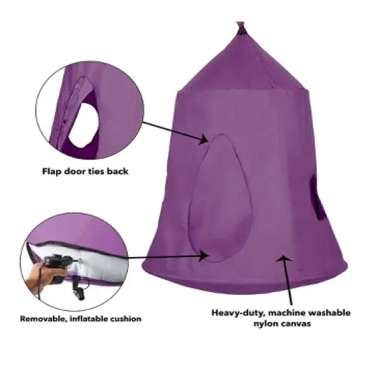HearthSong HugglePod HangOut Nylon Hanging Tent and Family HangOut Steel Stand Set image {2}