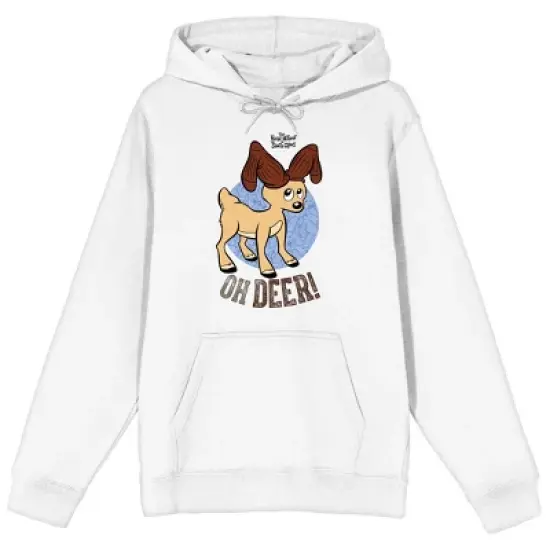The Year Without Santa Claus "Oh Deer" Men's White Graphic Hoodie image {7}