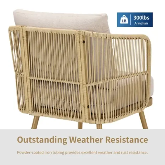 Outdoor Patio Furniture Set All Weather Wicker Conversation Set image {5}