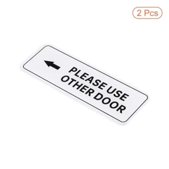 Unique Bargains Acrylic Self-Adhesive Office Please Use Other Door Left Arrow Sign 2 Pcs image {2}
