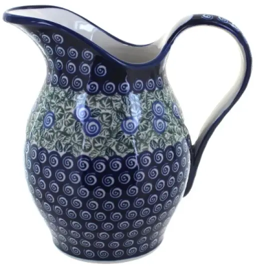 Blue Rose Polish Pottery 1160 Zaklady Pitcher image {1}