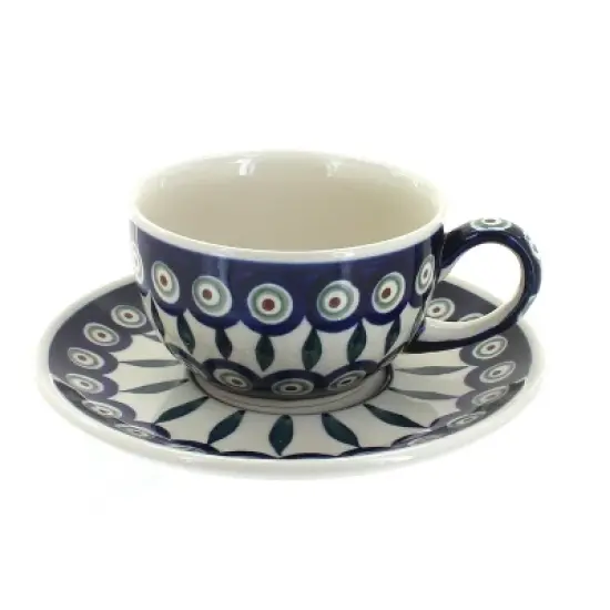Blue Rose Polish Pottery 883-883 Zaklady Cup & Saucer image {4}