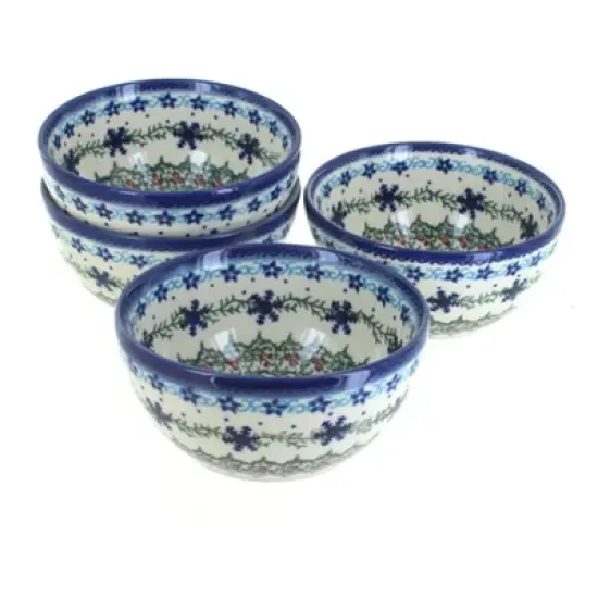 Blue Rose Polish Pottery 71-4 Vena Dessert Bowl Set image {14}