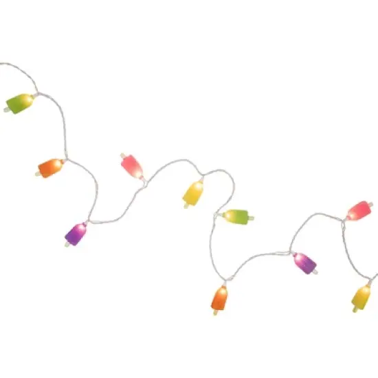 Northlight Sugared Ice Pop Indoor Outdoor Patio String Light Set - 7.25' White Wire - 10ct image {4}