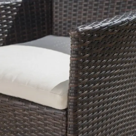 Dion 7pc Aluminum & Wicker Patio Dining Set - Brown - Christopher Knight Home image {5}