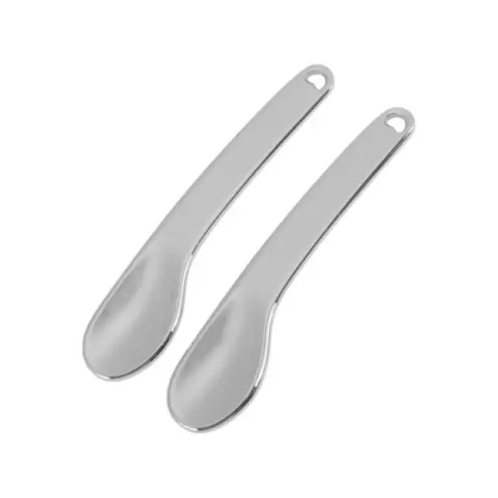 Unique Bargains Hangable Wide Handle Mini Makeup Cosmetic Spoon 2 Pcs image {8}