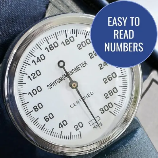 MABIS Aneroid Sphygmomanometer Manual Blood Pressure Monitor with Calibrated Nylon Cuff, Adult Size, Blue image {3}