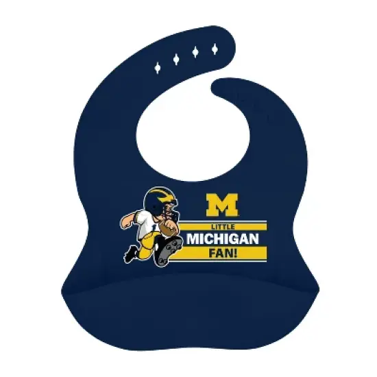BabyFanatic Officially Licensed Unisex Silicone Baby Bib - NCAA Michigan Wolverines image {4}