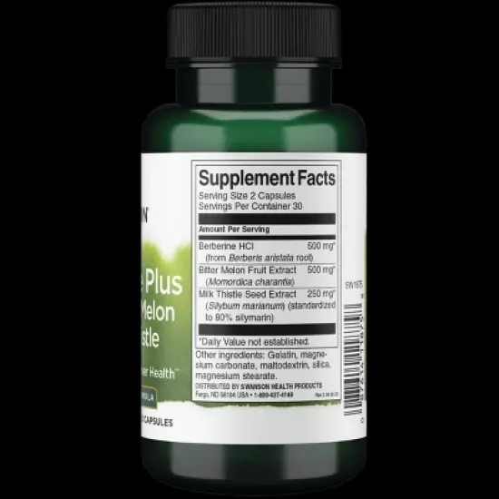 Swanson Berberine Plus with Bitter Melon & Milk Thistle - 3-in-1 Formula 60 Caps image {1}