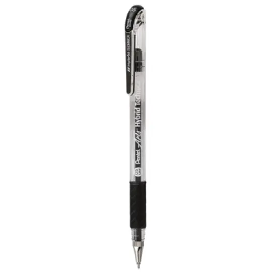 Pentel Arts Hybrid Technica (0.5mm) Gel Pen, Black Ink, Pack of 12 image {1}