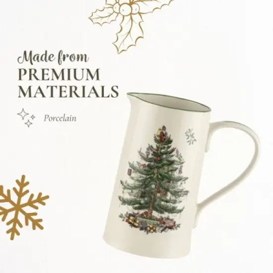 Spode Christmas Tree 32 Oz Porcelain Jug - Festive Holiday Kitchenware for Milk, Cream, Juice - Elegant Tableware for Christmas Celebrations image {3}