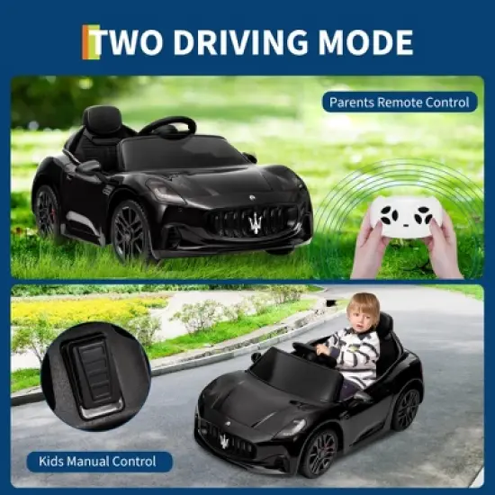 Licensed Maserati Gran Cabrio Ride-On Car for Kids, 12V Battery Powered, Remote Control, Spring Suspension, Double Doors, LED Lights image {3}