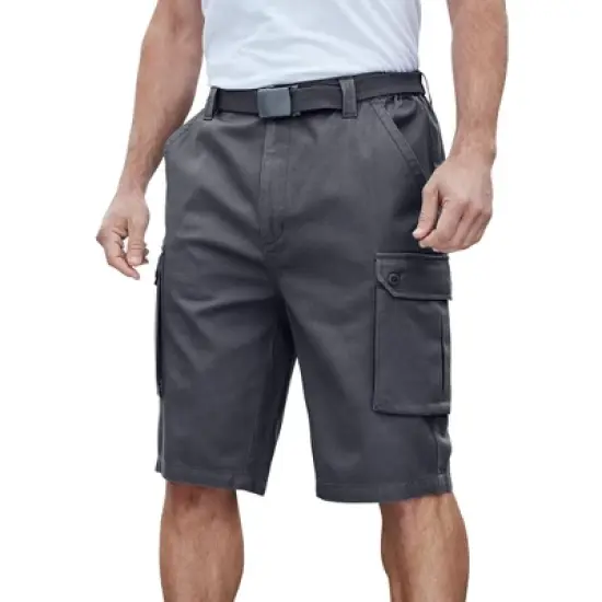 KingSize Men's Big & Tall 12" Side Elastic Cargo Short with Twill Belt image {7}