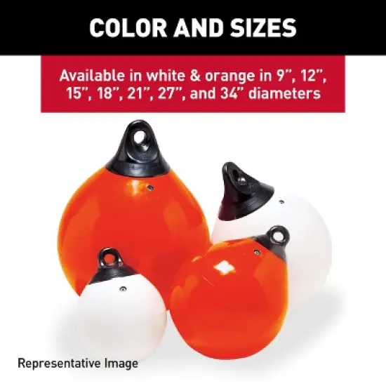 Taylor Made 9" Tuff End Inflatable Vinyl Buoy - Orange - Model 61140 image {1}