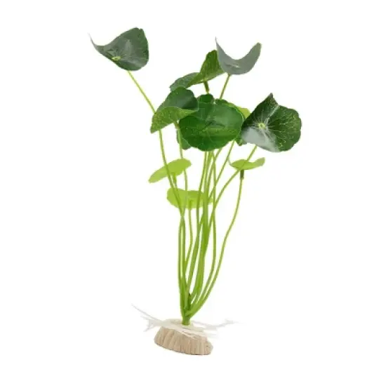 Unique Bargains Plastic Grass Aquarium Fish Tank Decor  Plant Ornament w Ceramic Base Green image {2}