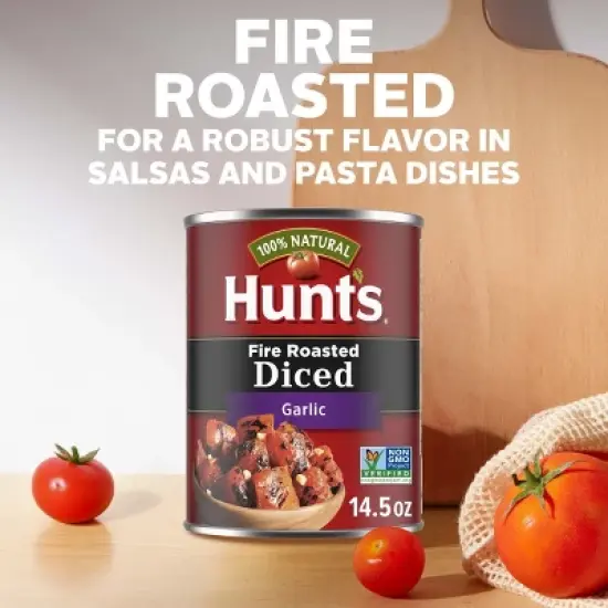 Hunt's 100% Natural Fire Roasted Diced Garlic Tomatoes - 14.5oz image {3}