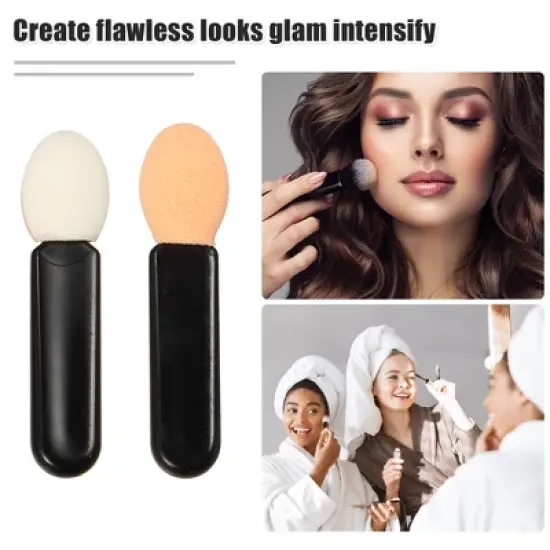Unique Bargains Short Sponge Dual Sides EyeShadow Makeup Applicators Brushes Black 50 Pcs image {4}
