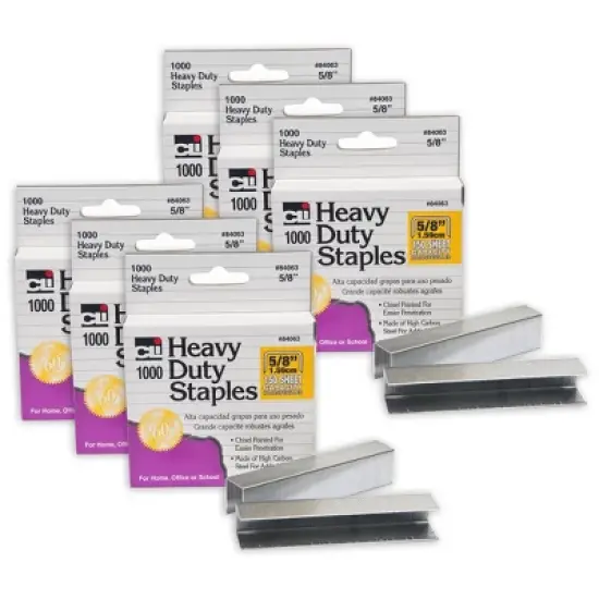 Charles Leonard Extra Heavy Duty Staples, 5/8", 1000 Per Pack, 6 Packs image {3}