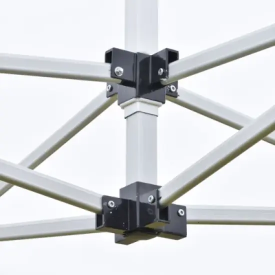 Outsunny 10'x20' Aluminum Pop Up Canopy Folding Instant Shelter Party Tent with Wheeled Bag, Thicker Tube, Ground Stakes for Patio Backyard image {4}