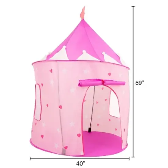 Toy Time Kids' Foldable Popup Princess Castle Play Tent With Carrying Bag - Pink image {1}