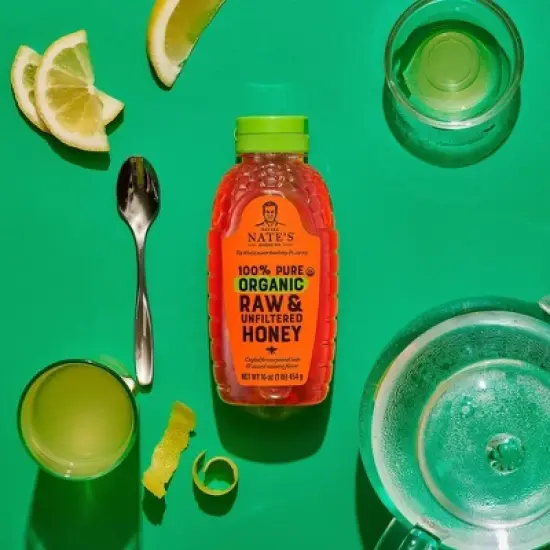 Nature Nate's 100% Pure Raw Unfiltered Organic Honey &ndash; 16oz image {5}