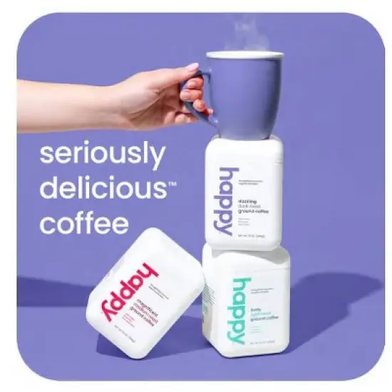 Happy Dark Roast Ground Coffee - 12oz image {1}