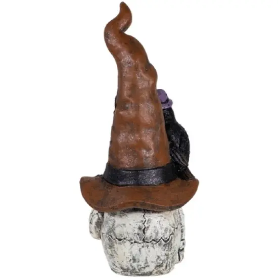 Northlight Skull in Witches Hat with Crow Halloween Decoration - 22.75" image {5}