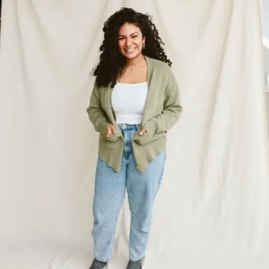 Goumikids Womens Organic Cotton Knit Button-Up Cardigan image {6}