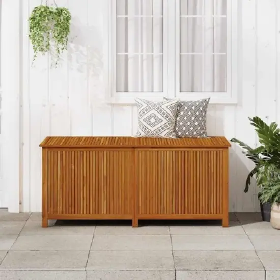 vidaXL Patio Storage Box 68.9"x31.5"x29.5" Solid Acacia Wood image {2}