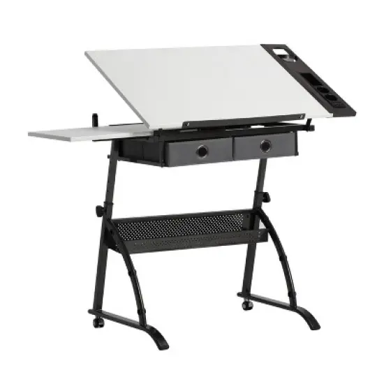 Core Drawing Table and Stool Set Charcoal Black/White - studio designs image {9}