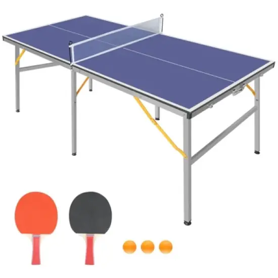 Professional Outdoor Table Tennis Tables,6x3FT Indoor/Outdoor Portable Ping Pong Table Game image {7}