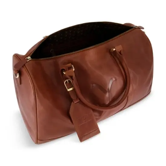 Yellowstone real leather 21 inch duffle, with burnished gold detailing image {4}