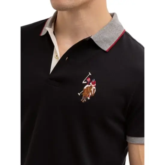 U.S. Polo Assn. Men's Slim Fit Multicolor Interlock Polo Shirt with Big Pony image {2}