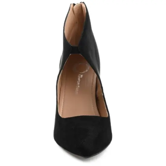 Journee Collection Womens Junniper Back Heel Zip High Stiletto Pointed Toe Pumps image {5}