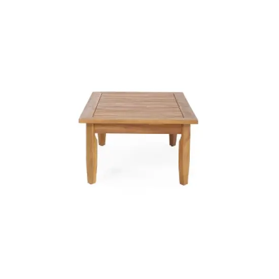 Christopher Knight Home Sloane Outdoor Acacia Wood Ottoman and Coffee Table, Teak/Dark Gray image {4}