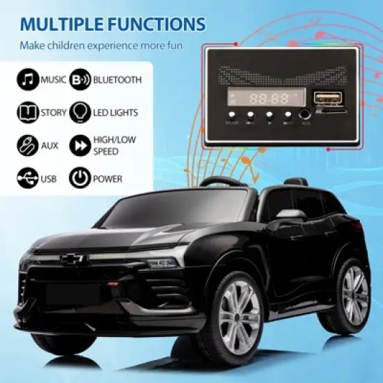 24V 2-Seater Ride On Car with Remote Control, SUV Licensed Chevrolet Blazer Battery Powered Cars for Kids, MP3 Player, LED Headlights, Bluetooth image {4}