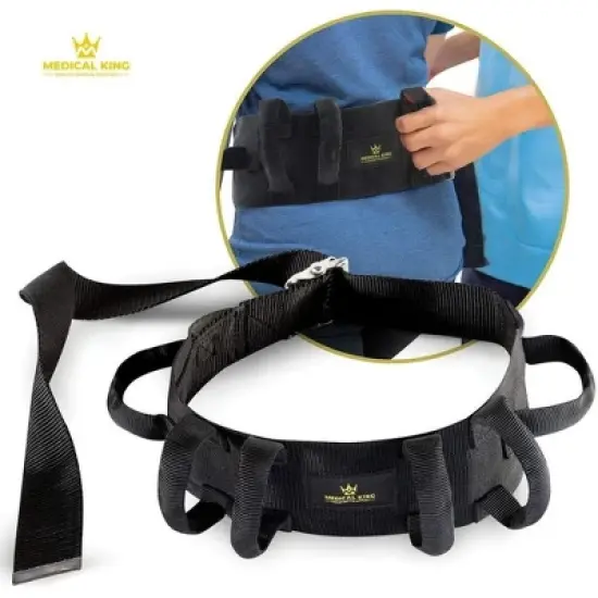 Transfer Belt Fle to unlock - 50" holds up 500 LBS - Gait Belt With 6 Handles, Great Lift Belt for Elderly, Therapy and Handicap - MedicalKingusa image {7}