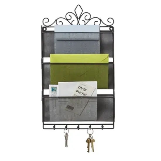 BrylaneHome Scroll Letter & Key Organizer image {2}