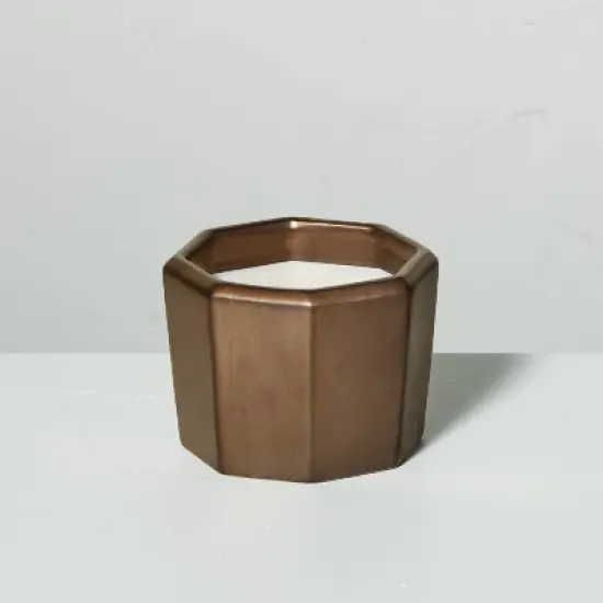 Octagonal Ceramic Cashmere & Suede Fall Jar Candle Metallic Bronze - Hearth & Hand&trade; with Magnolia image {4}