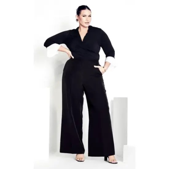 Women's Plus Size Roselyn Wrap Top - black | AVENUE STUDIO image {3}