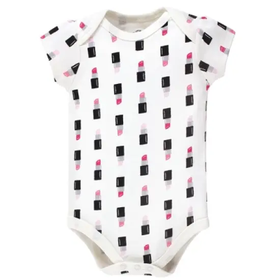 Little Treasure Baby Girl Cotton Bodysuits 5pk, Lipstick image {3}