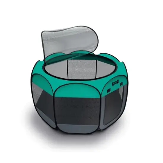 Ruff 'n Ruffus Portable Foldable Pet Playpen w/ Case & Travel Bowl - Small image {3}