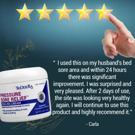 TriDerma MD Pressure Sore Relief Healing Cream (4.0 oz) Tri Derma Speed Healing of Wounds & Sores image {2}