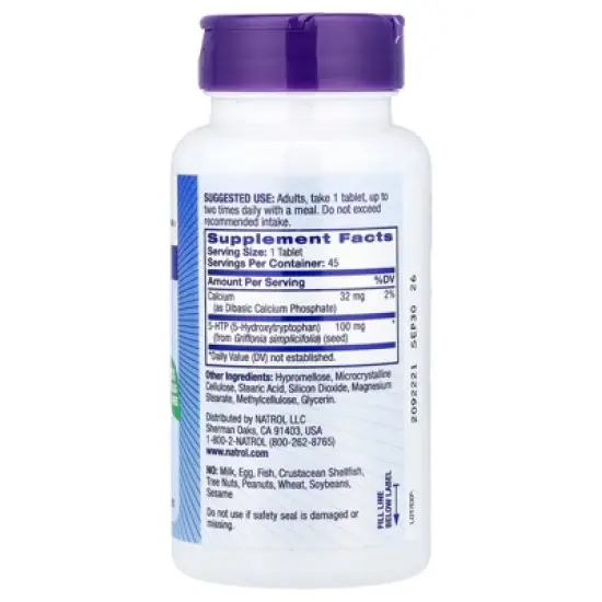 Natrol 5-HTP, Time Release, 100 mg, 45 Tablets image {1}