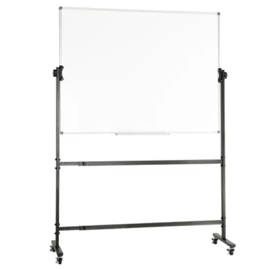 VEVOR Rolling Whiteboard, 48x32 inch Double-Sided Magnetic Mobile Whiteboard, 360&deg; Reversible Adjustable Height Dry Erase Board, White image {8}