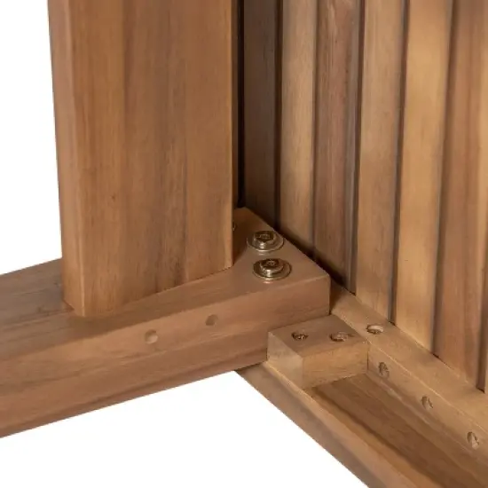 Christopher Knight Home Zeke Rustic Acacia Wood Outdoor Dining Table with Slatted Top image {7}